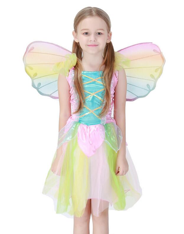 F68174 Pink Butterfly Fairytale Costume Dress with Matching Wings for Girls